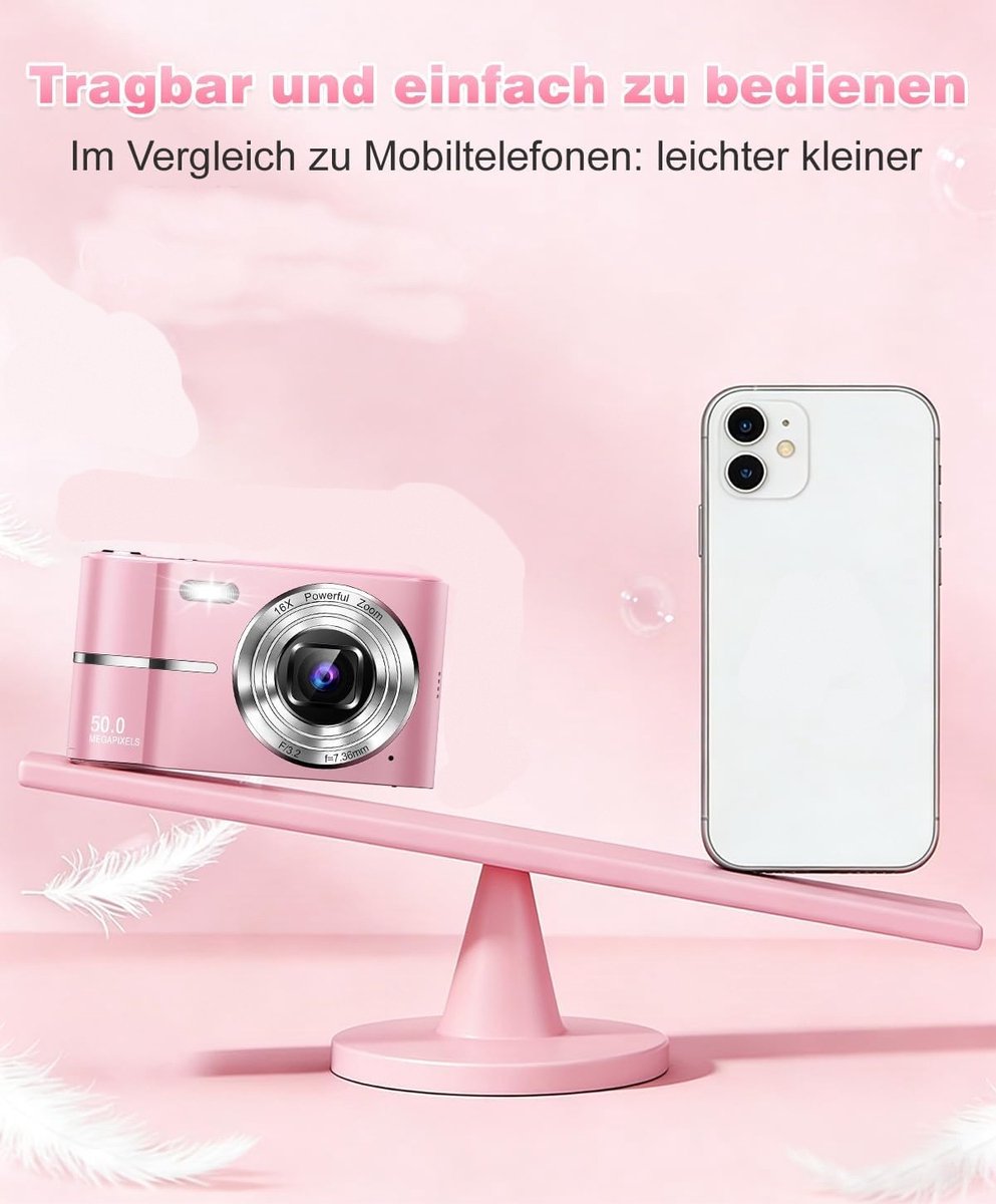 QTTVBTNA roze selfiecamera met 32GB thumbnail 2
