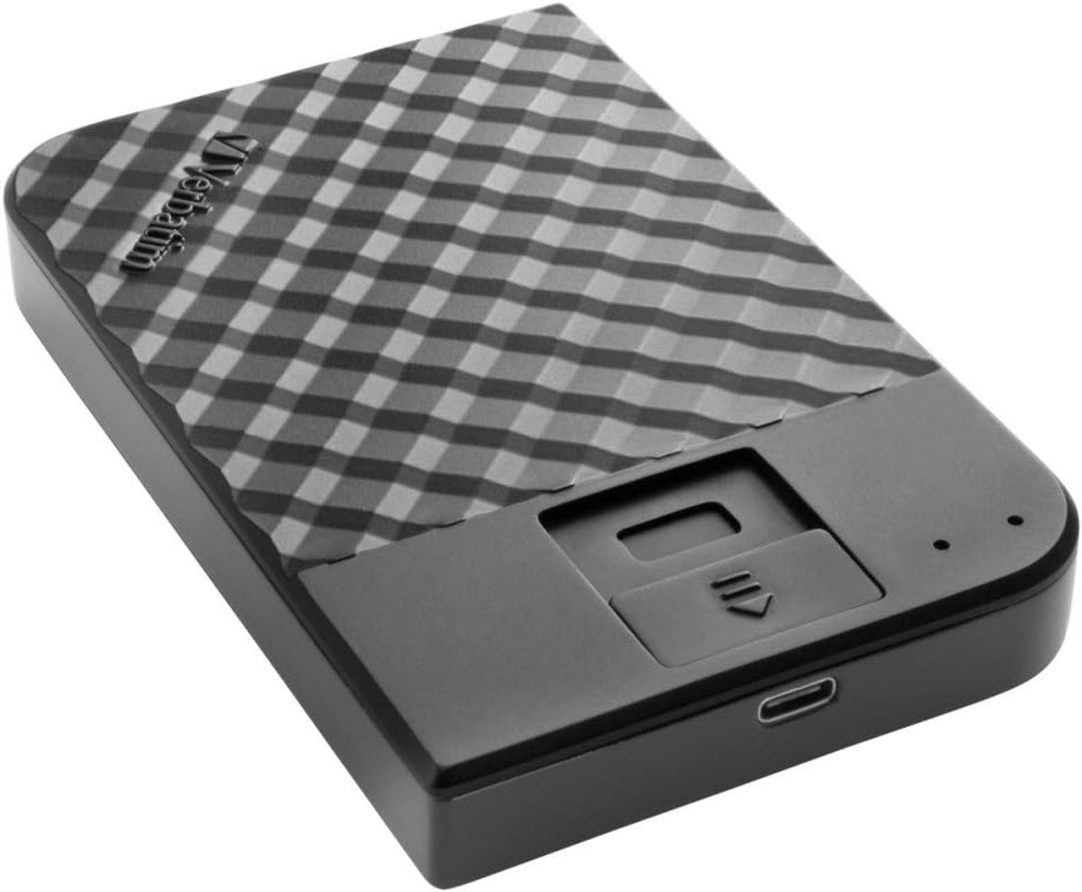 Externe Harde Schijf - Draagbare Opslag - Veilige Data - Vingerafdruk Scanner - 12.6 x 8.1 cm - Zwart