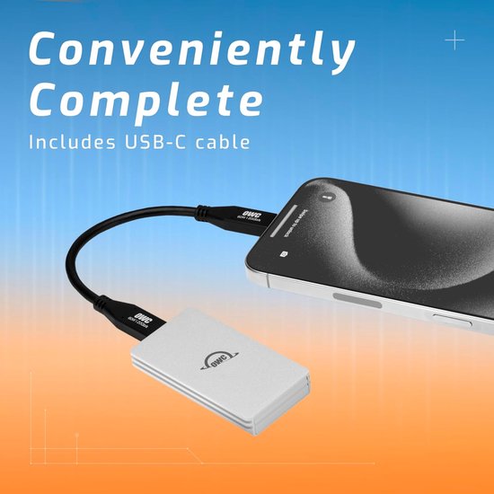 Externe SSD - Draagbare Opslag - Snelle Data Transfer - Aluminium Behuizing - 1 TB - Zilver — afbeelding 4