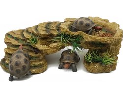 Koesteren Platform voor Schildpadden - Terrarium Decoratie voor Bebaarde Draak - Habitat Onderdak voor Hagedissen Spinnen Fish Amfibieën Reptielenverblijf