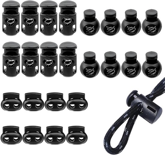 Metalen Koordstopper Set Van 4 – Rechte Dubbele Opening, Voor Touwen, Jassen, Tassen, Stevige Grip, Weerbestendig