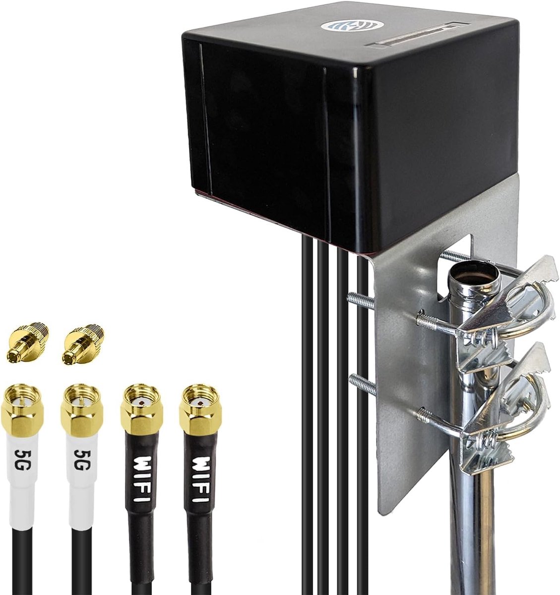 4-in-1 5G en WiFi 7 Omni-antenne voor Buiten (600-8000MHz) met MIMO Ondersteuning