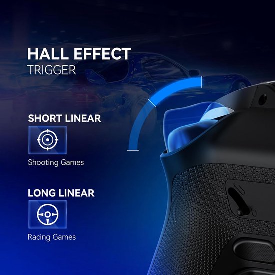 Interactieve Gamecontroller voor PC/Switch/iOS/Android - 1800mAh Hall Effect met LED & Toetsen Mappen - Met Oplaaddock — afbeelding 4