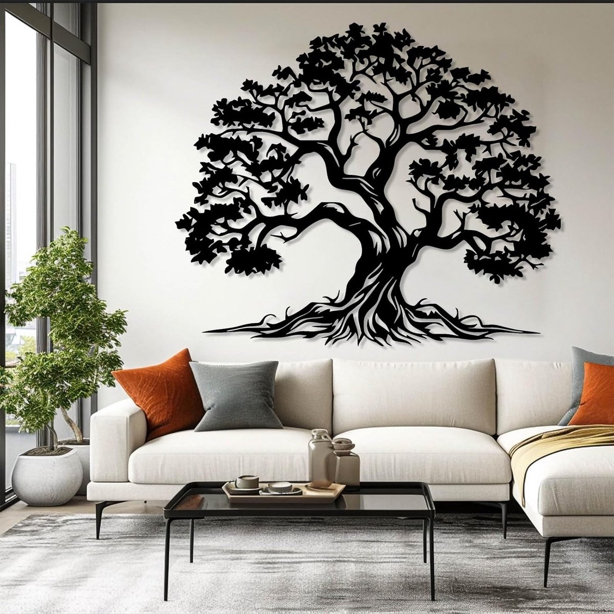 Metalen levensboom muurkunst - 3D natuur wanddecoratie in diverse maten en kleuren