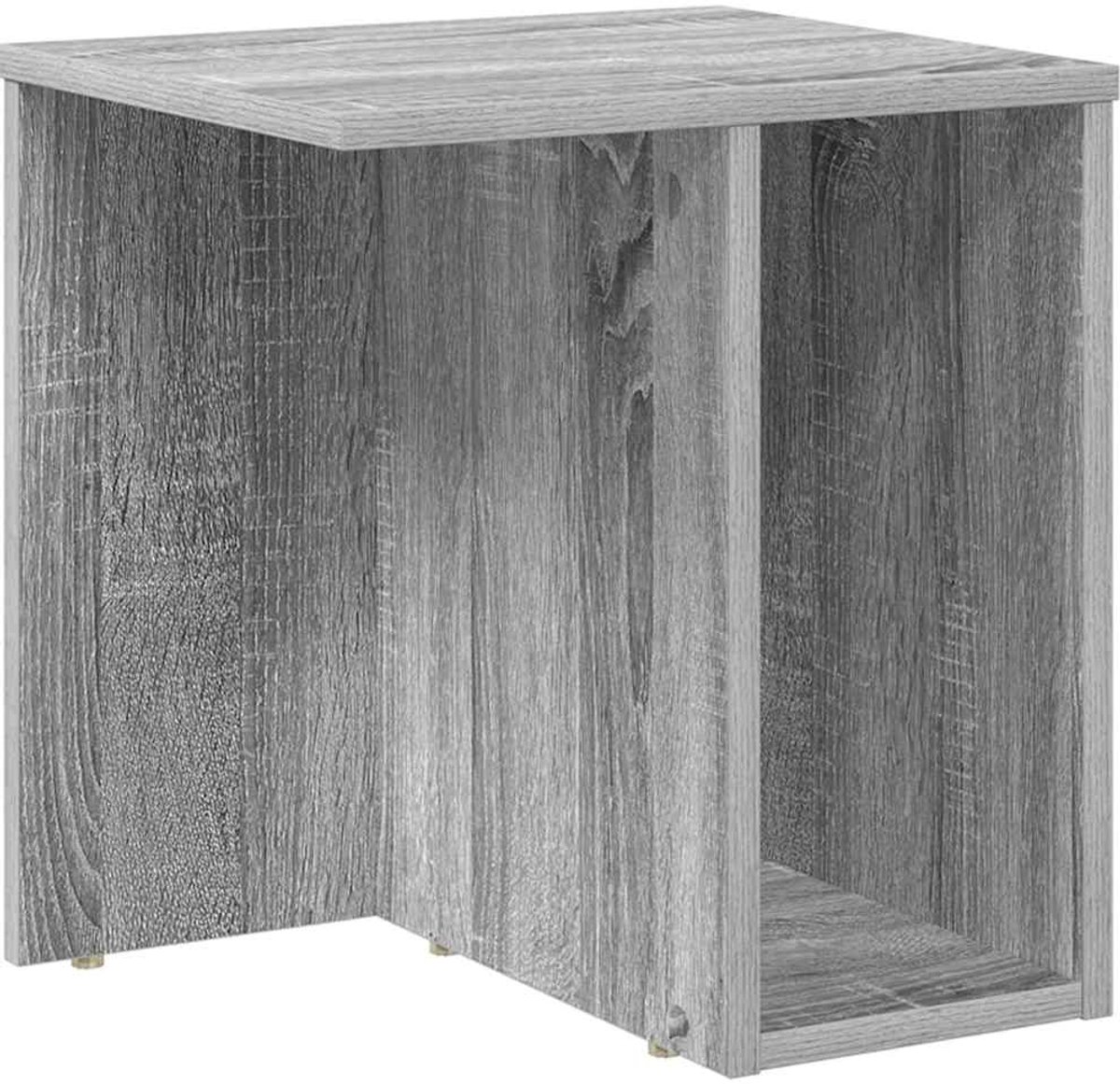 vidaXL Bijzettafel - Grijs - Sonoma - 37 - x - 32 - x - 40 - cm - Bewerkt - hout Grijs Sonoma