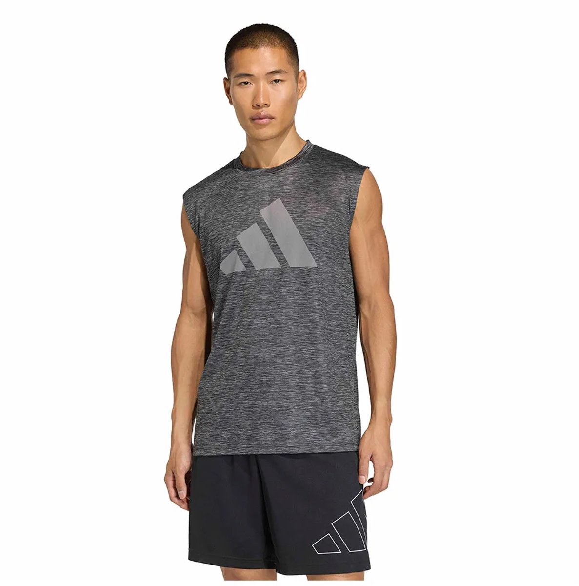 Adidas Workout Essentials Brandlove Mouwloos T-shirt Regular Man Grijs