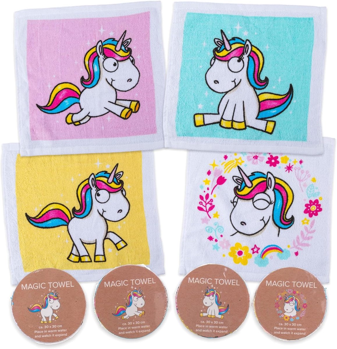 Magische Washandjes Set - Toverhanddoeken voor Kinderen (Set van 4)