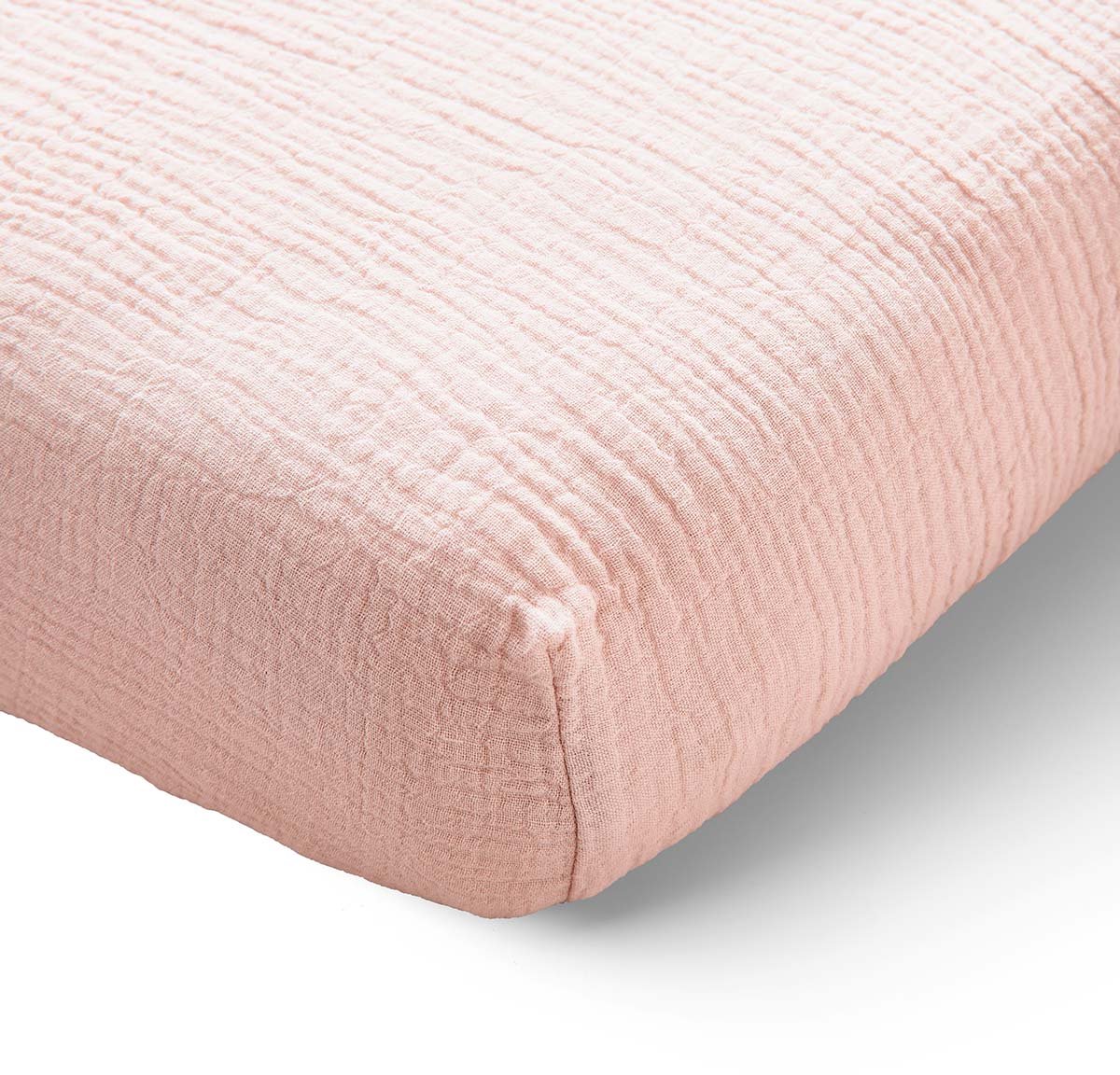 Petite Amélie Hoeslaken 70x140 cm - 100% biologisch mousseline katoenen - Roze