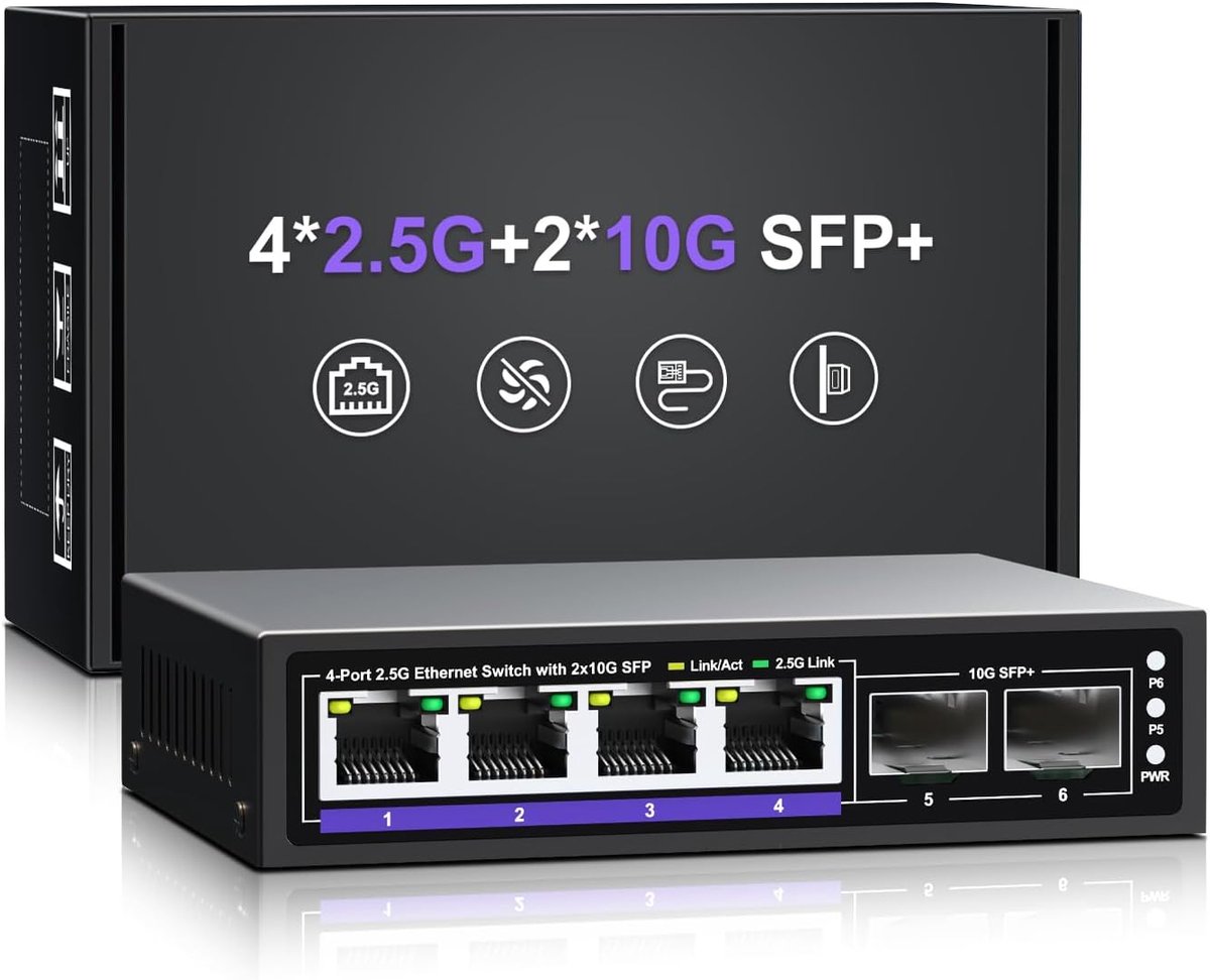 2,5G onbeheerde Ethernet-schakelaar met 6 poorten - ideaal voor thuis- en kantoornetwerken