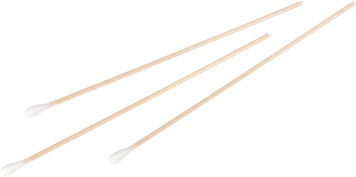 Cotton Swabs with Wooden Handle - 150mm Long, 100 Pieces