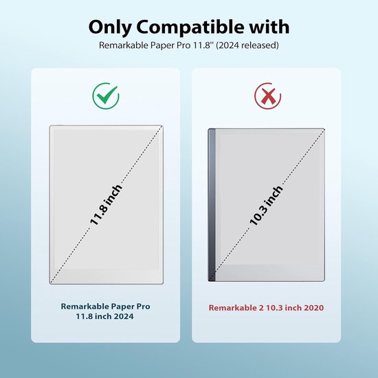 Magnetische hoes voor Remarkable Paper PRO 11,8 inch - Blauw, lichtgewicht en met automatische wekkerfunctie — afbeelding 2