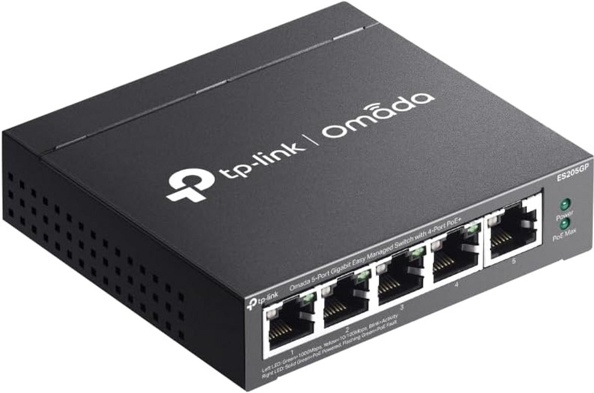 5-Poorts Gigabit Netwerkschakelaar met 4x PoE+ voor Zakelijk Gebruik
