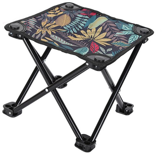 Draagbare opvouwbare kruk - geschikt voor buitenactiviteiten zoals kamperen, vissen, wandelen, tuinieren en strandactiviteiten - lichtgewicht kleine stoel - wordt geleverd met een opbergtas - 28cm x 28cm x 32cm — afbeelding 2
