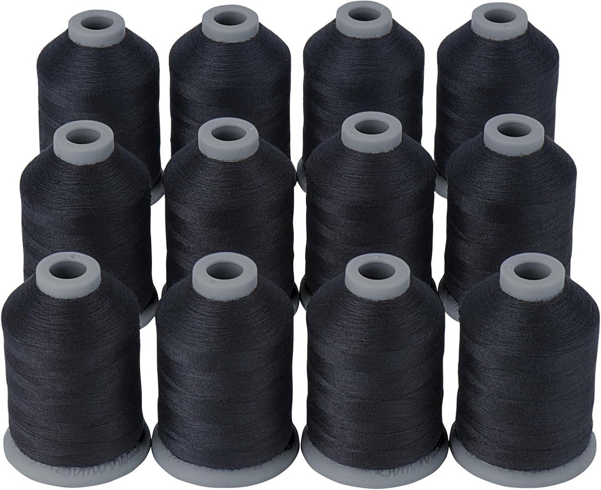 12 Stuks 40D/2 Polyester Naaigaren voor Naaimachines - Perfect voor Quilten en Borduren