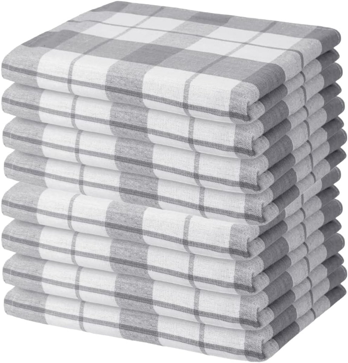Set van 8 Keukendoeken 100% Katoen Extra Absorberend & Sneldrogend 50x70 cm Grijs