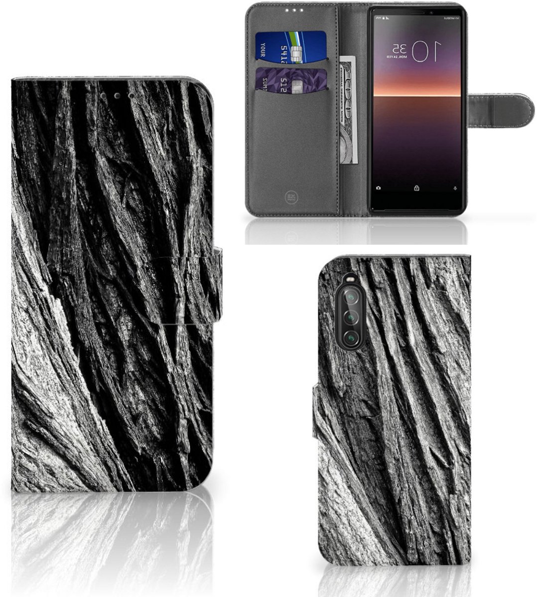 Book Style Case Sony Xperia 10 II Boomschors Grijs