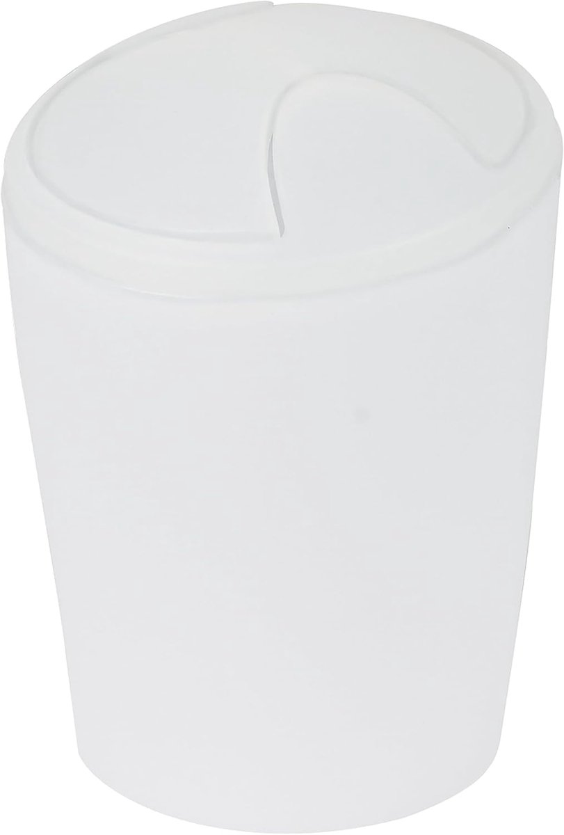 Vuilnisemmer voor Badkamer - 5 Liter, Wit, Compact en Stijlvol
