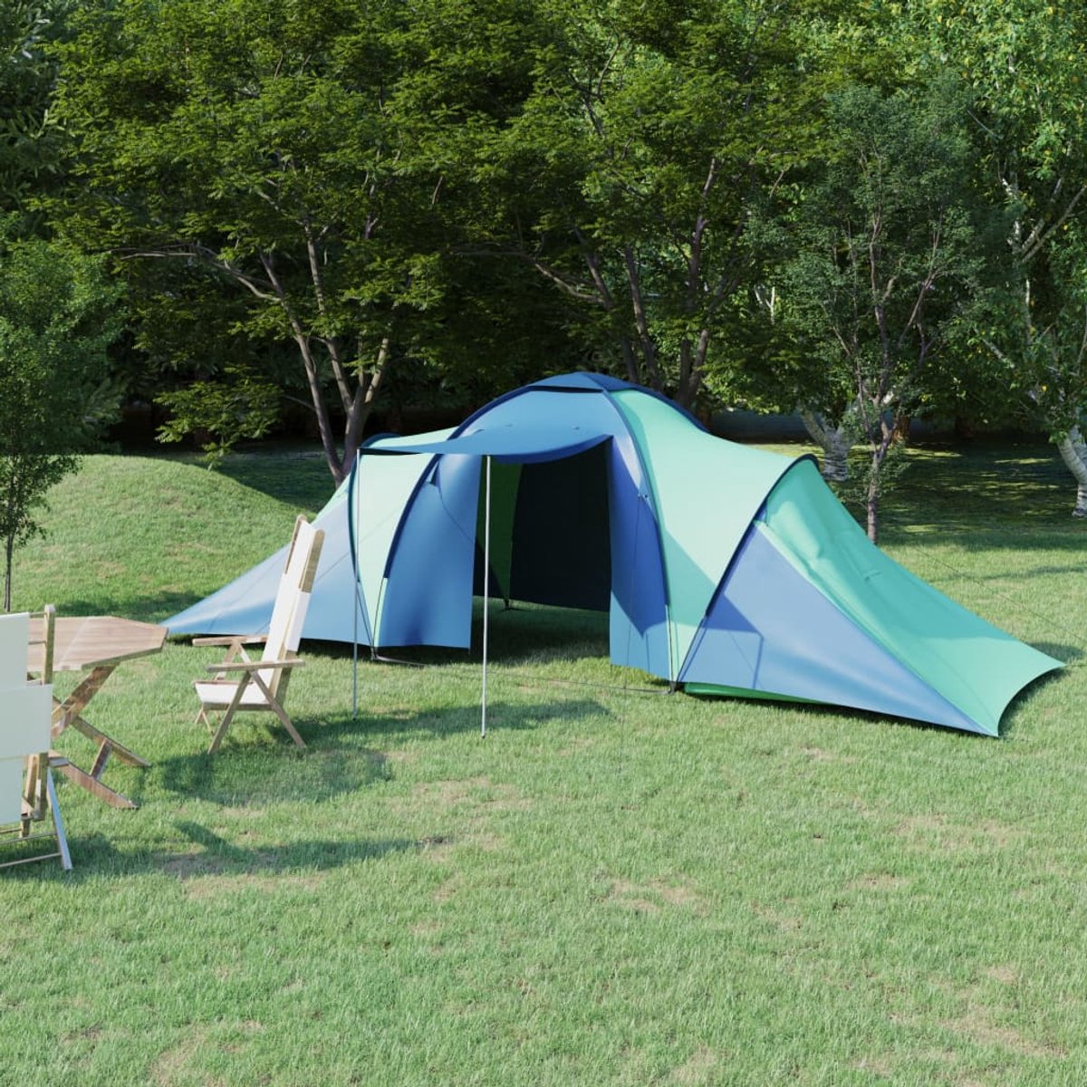vidaXL - Tent - 6-persoons - blauw - en - groen – foto 2