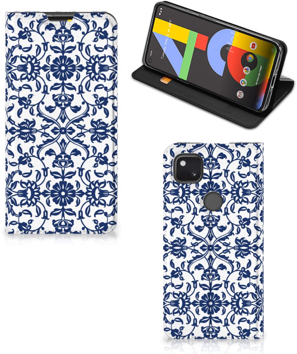 Google Pixel 4a Smart Cover Flower Blue