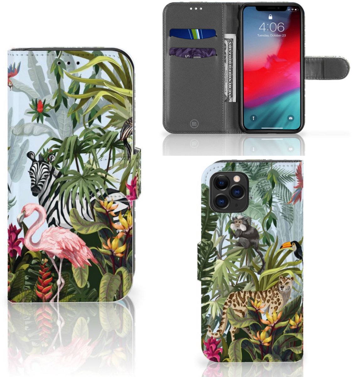 Telefoonhoesje met Pasjes voor Apple iPhone 11 Pro Jungle