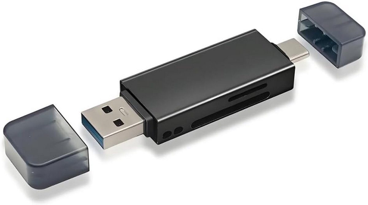 Type-C en USB 3.0 naar SD en TF Kaartlezer voor Tablet, Camera en Laptop