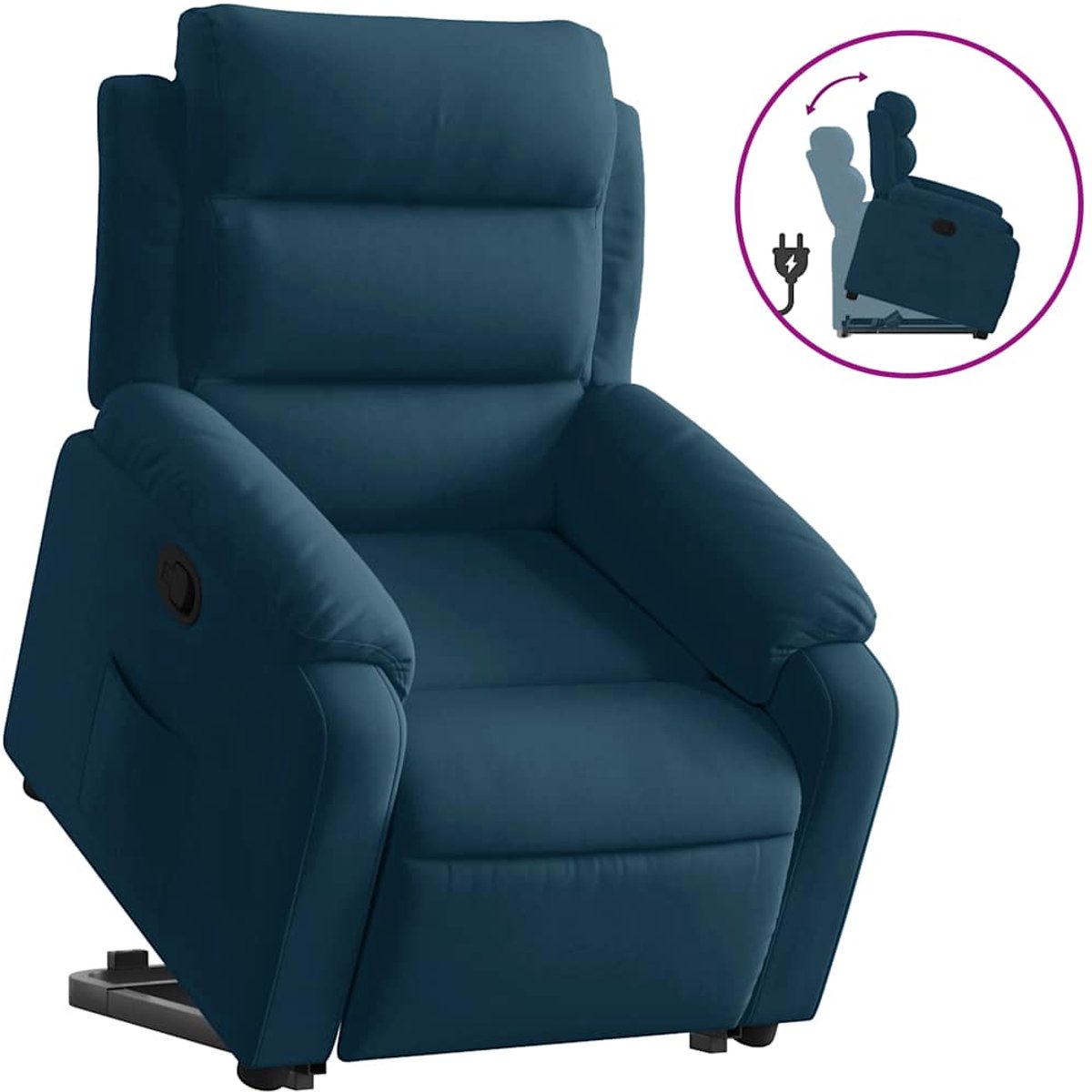 vidaXL Sta-opstoel - verstelbaar - fluweel - blauw