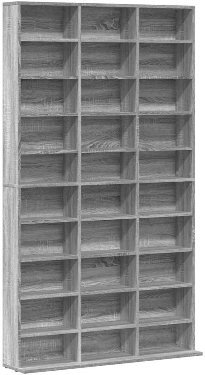vidaXL - Cd-kast - 102x23x177,5 - cm - bewerkt - hout - grijs - sonoma - eikenkleurig