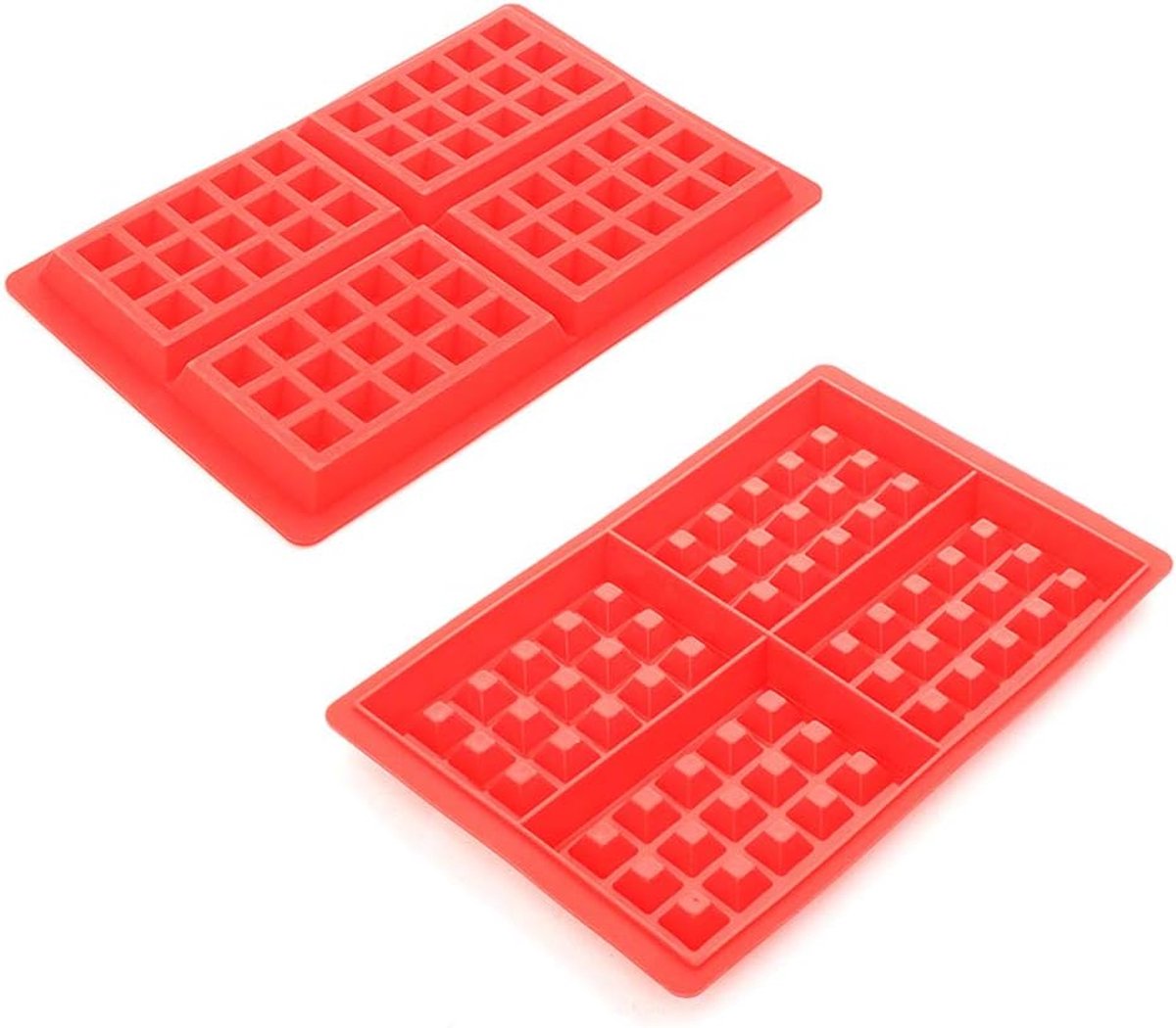 Set van 2 siliconen wafelpannen voor heerlijke Belgische wafels