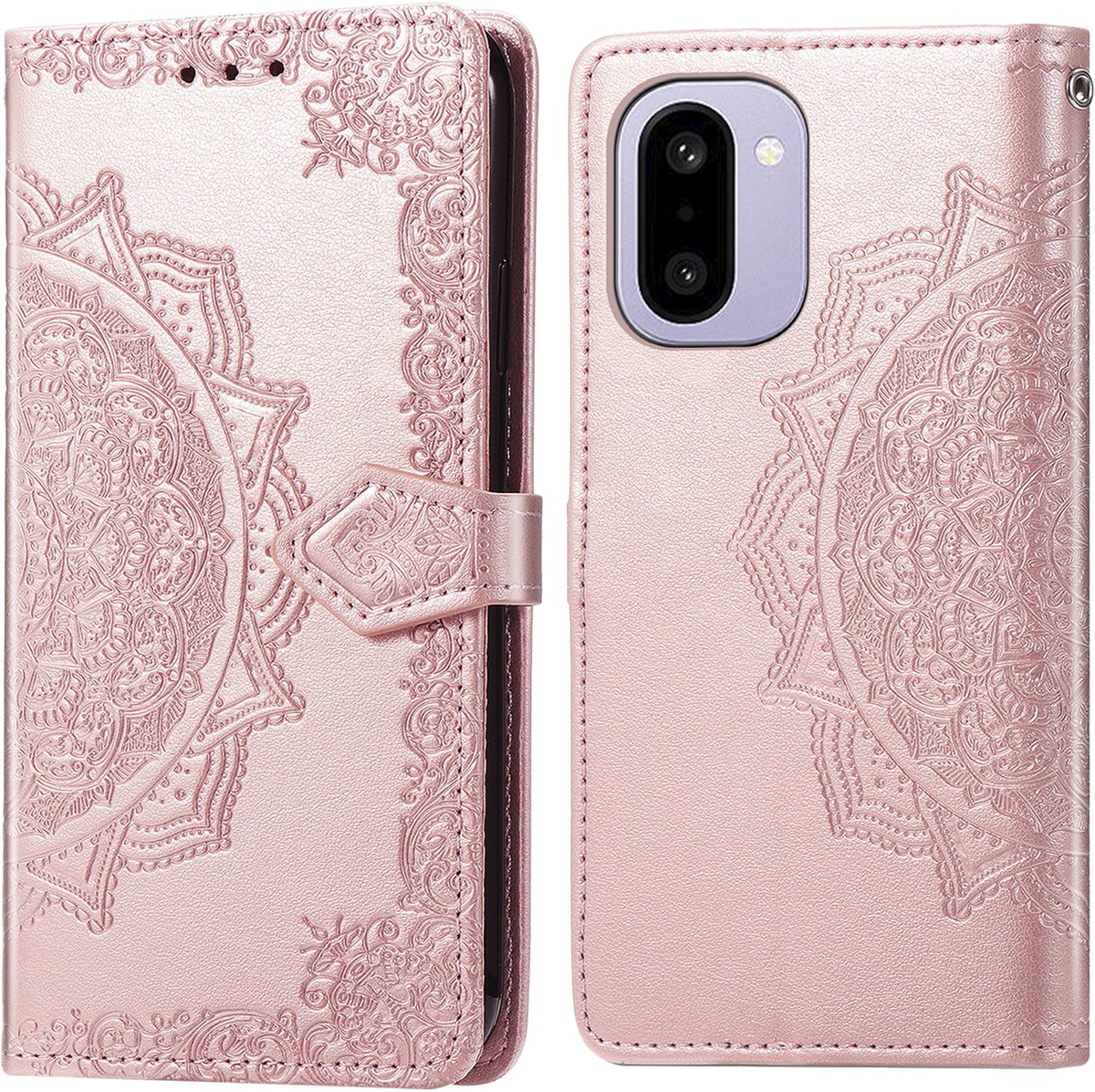 imoshion Hoesje - Geschikt voor OnePlus 15R - Mandala Bookcase - Rosé Goud