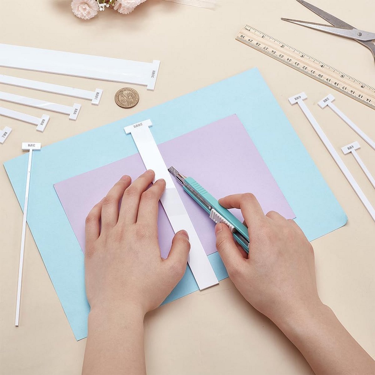 Acryl Boekbinden Spacer Tool Set - 10 Stuks - Boekbinding Gereedschap met T Vorm voor Perfecte Randen thumbnail 6