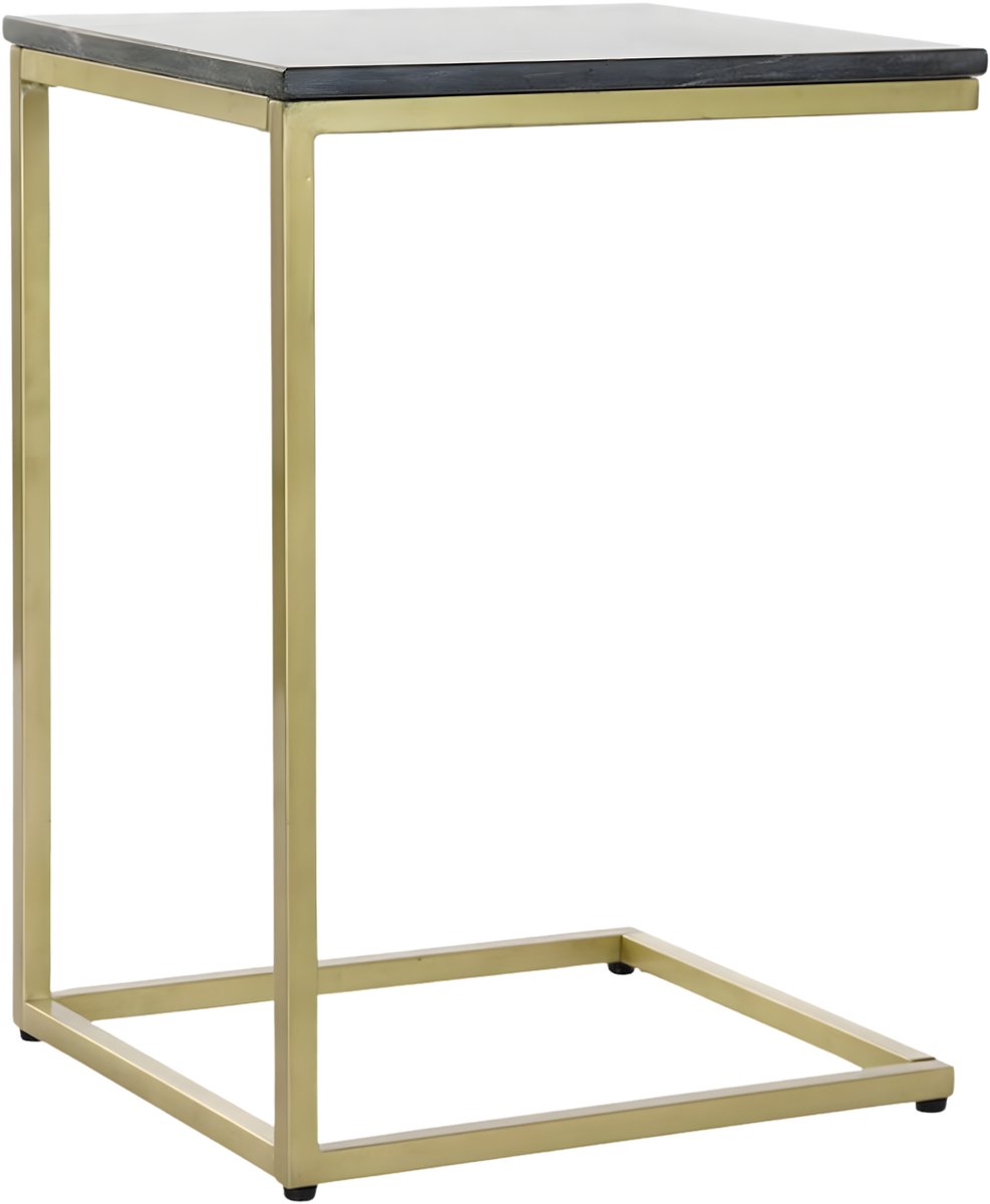 Item International Item Int. Bijzettafel - zwart - marmer en metaal - 40 x 46 x 65 cm - Banktafel / Plantenstandaard