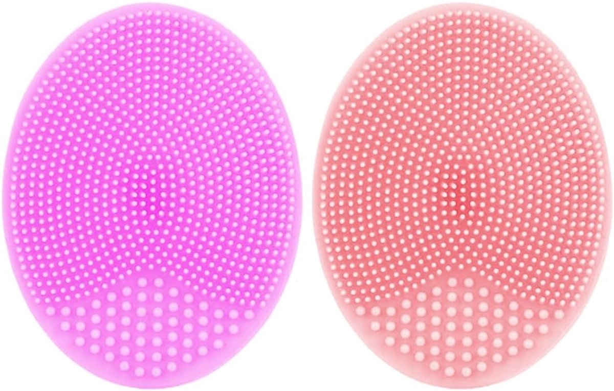 Gezichtsreinigingsborstel Siliconen 2 Stuks Peeling Massage Apparaat voor Alle Huidtypes