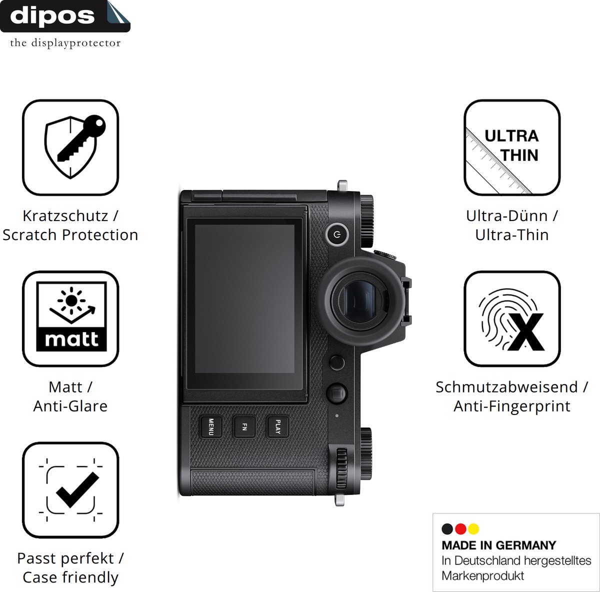 dipos – 4x Matte Beschermfolie geschikt voor Leica SL3 | Krasbestendige & antireflecterende Screenprotector Ultra-Thin