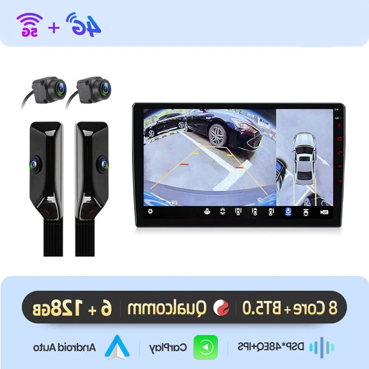 Carplay Radio – Autoradio – Multimedia Systeem – Navigatie – Android Auto – 9 Inch Touchscreen – Draadloos CarPlay & Android Auto – DSP Geluidsverwerking