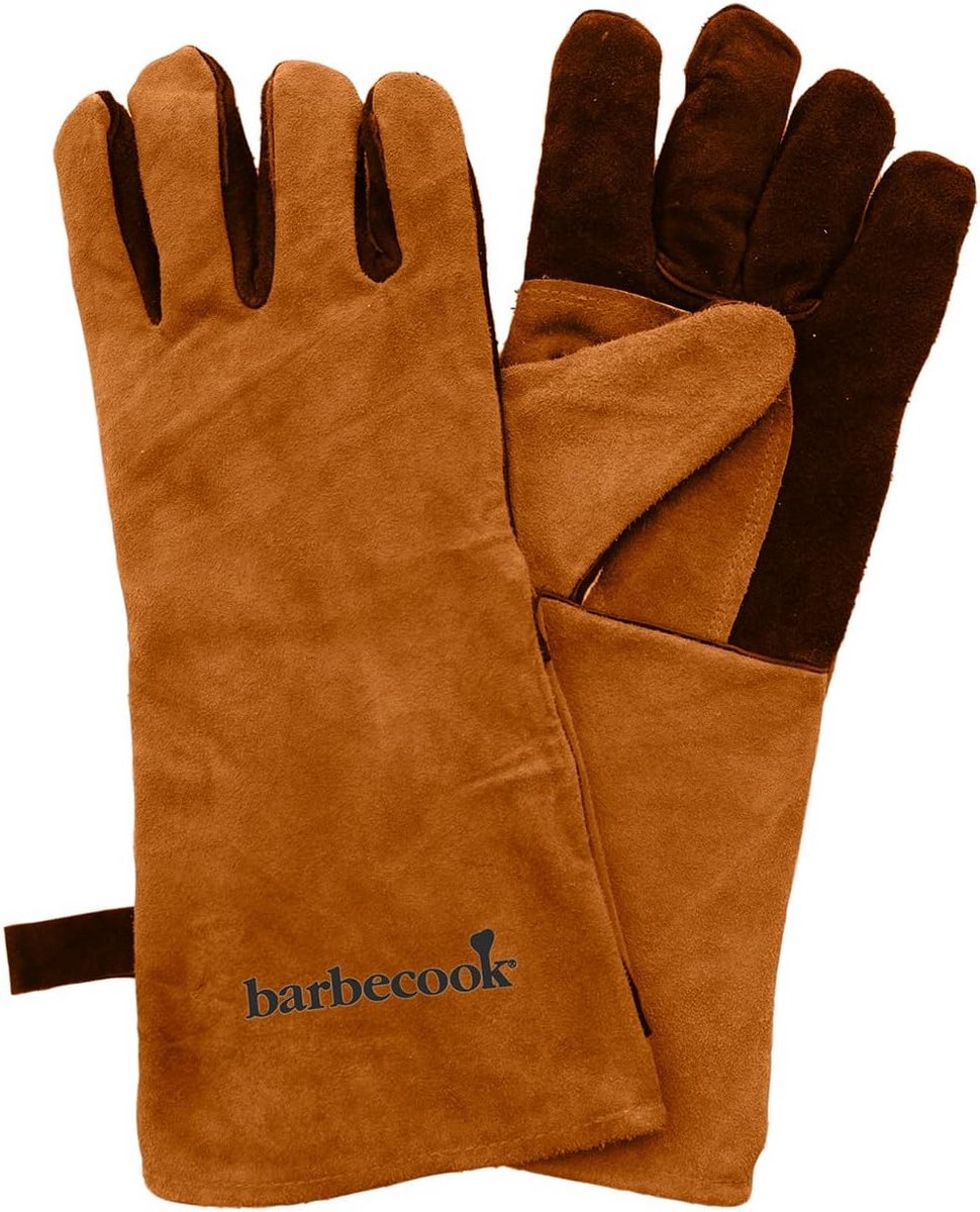 Hittebestendige BBQ Handschoenen Leer, Set van 2 Grill Hitte Bestendige Ovenwanten
