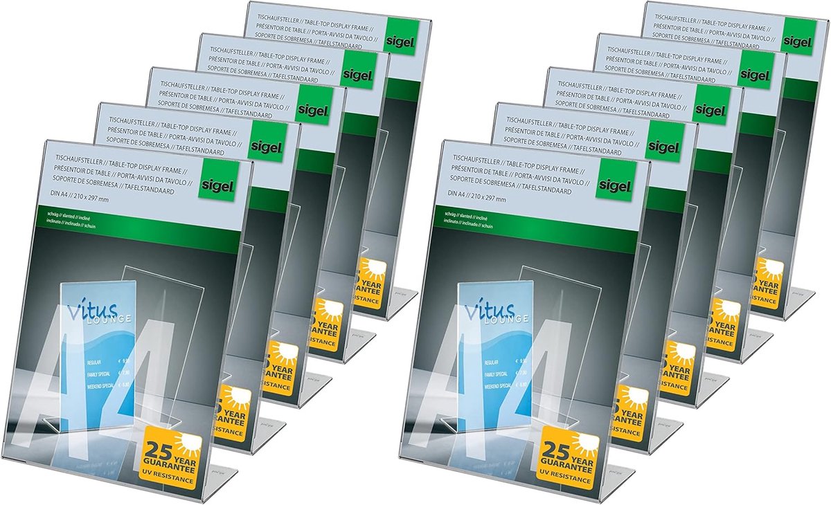 Schuine Tafelstandaards voor A4 Formaat - 10 Stuks
