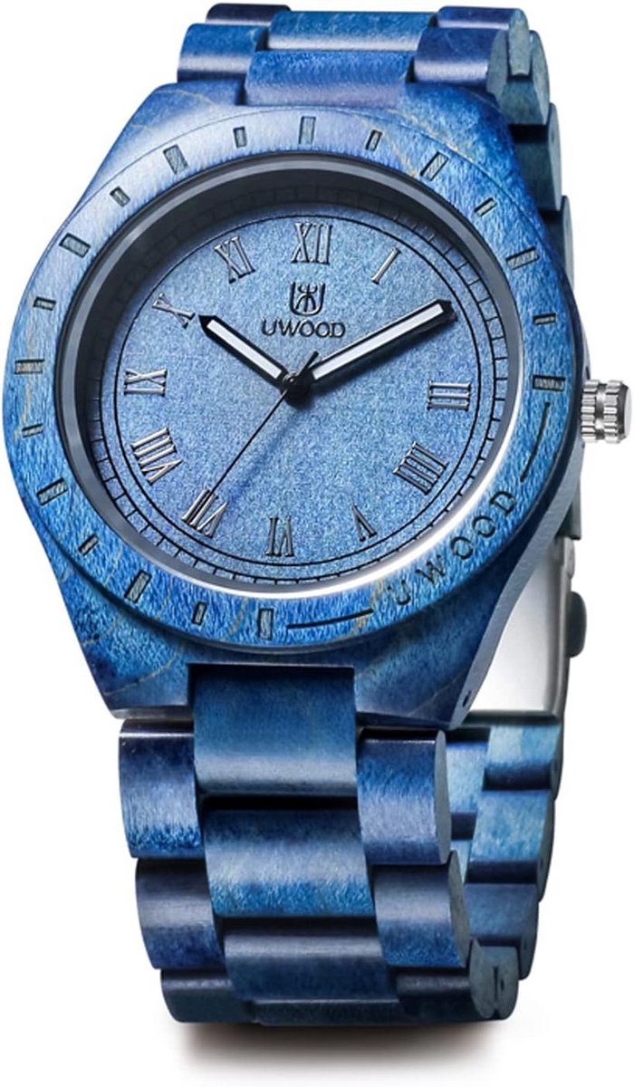 Lichtgewicht Houten Horloge Analoog Kwarts Romeinse Cijfers Natuurlijk Hout