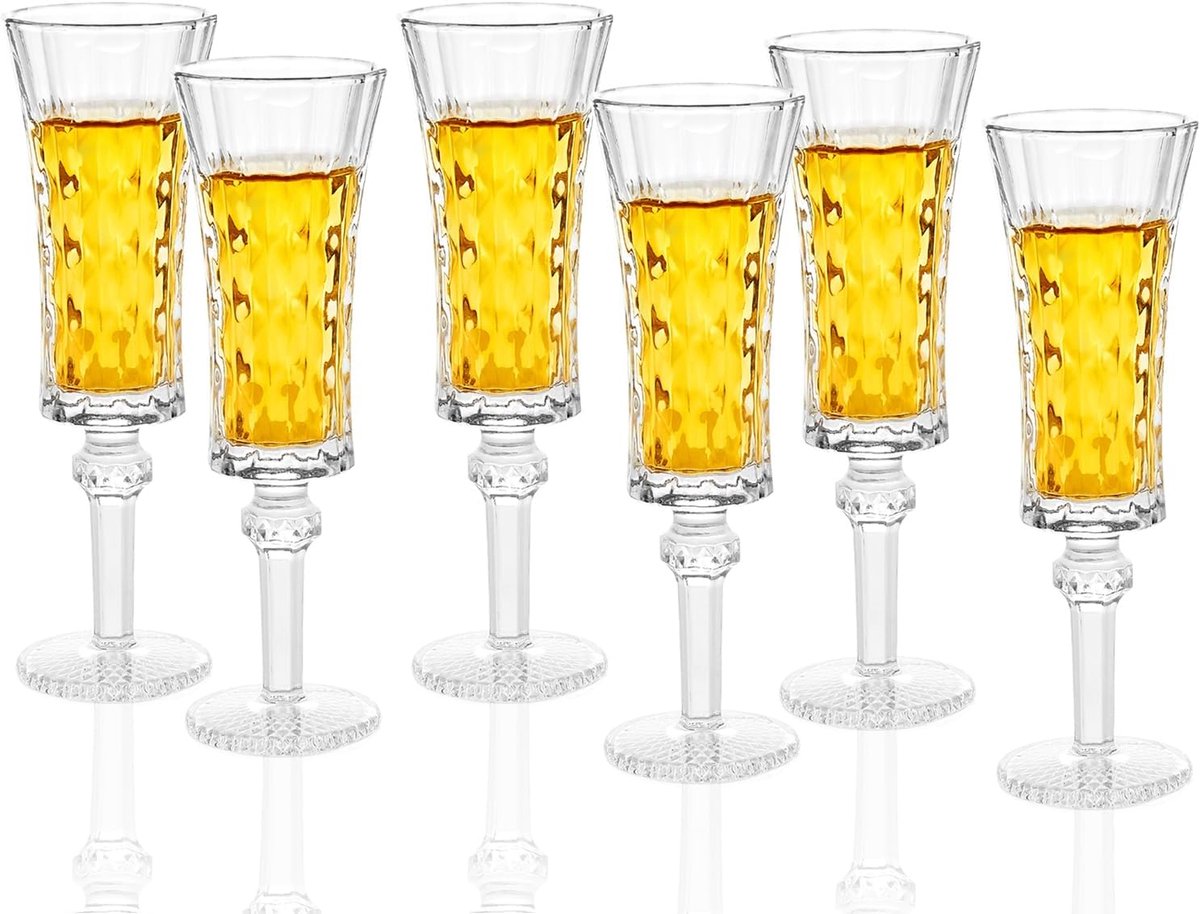 Set van 6 Stengelglazen voor Sherry, Limoncello of Tequila Shooters