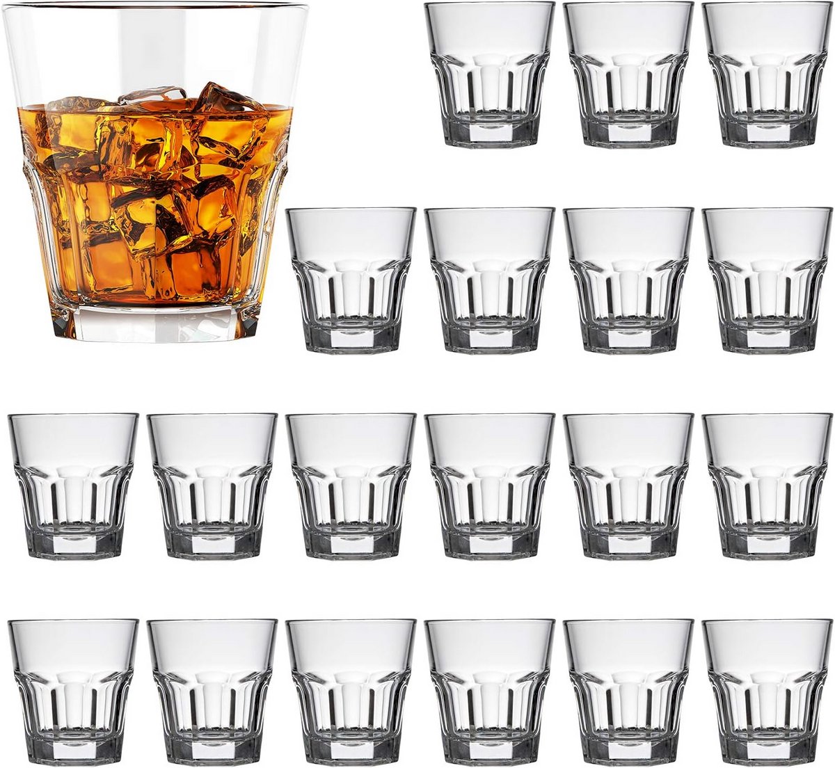 Set van 20 Zware Shot Glazen - Mini Glazen Bekers voor Likeur, Tequila en Whisky