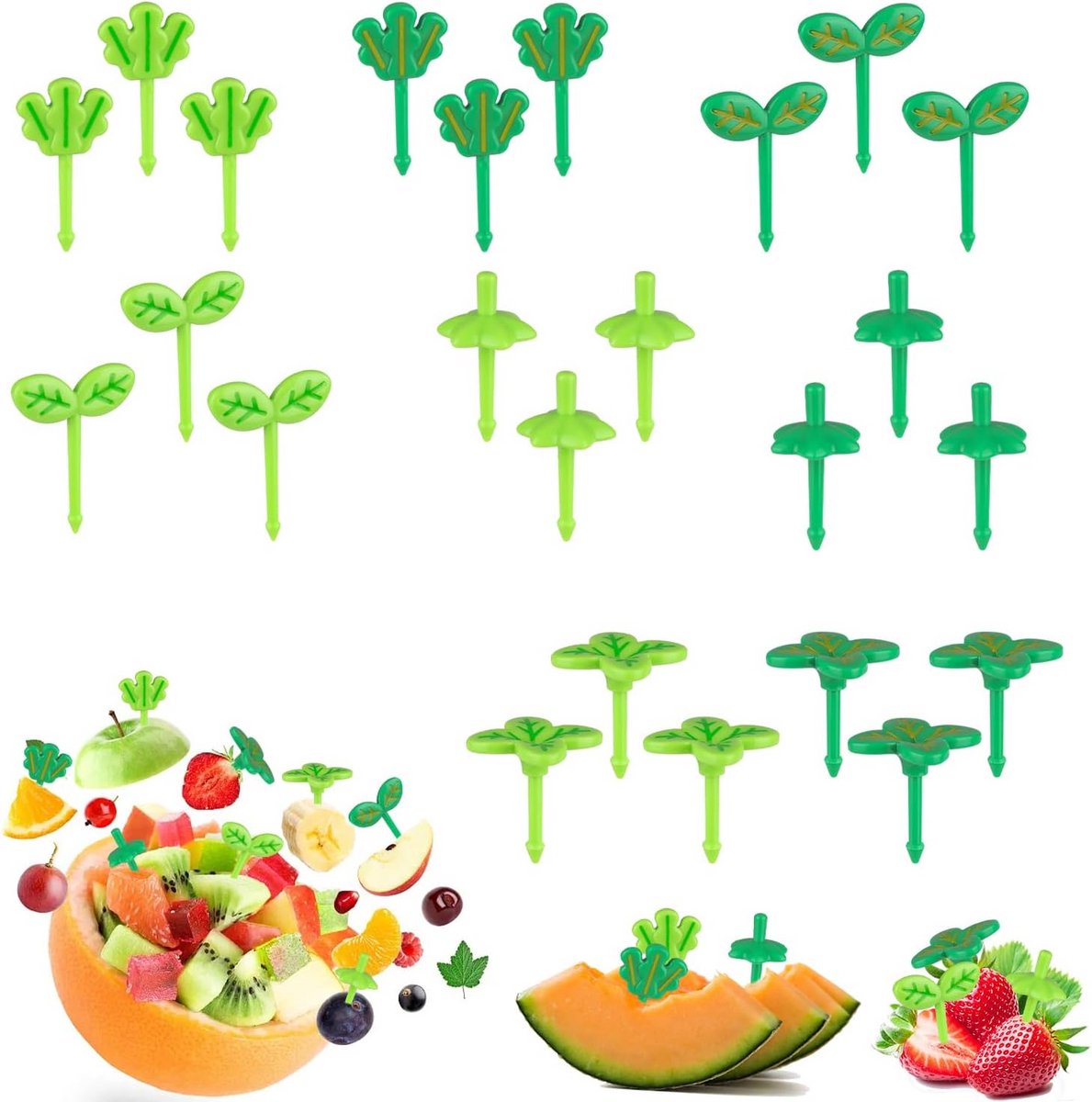 24 stuks herbruikbare mini fruitvorken en food picks voor kinderen en volwassenen
