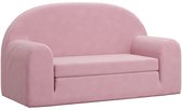 vidaXL - Canapé-lit pour enfant - 2 places - doux - peluche - rose