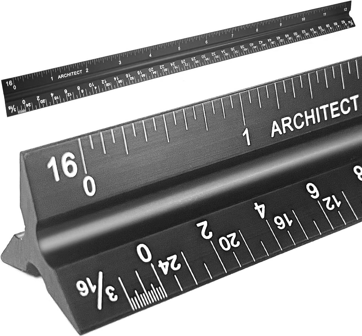 Set van 3 Driehoekige Schaal Linialen voor Architecten en Ingenieurs (Inch)