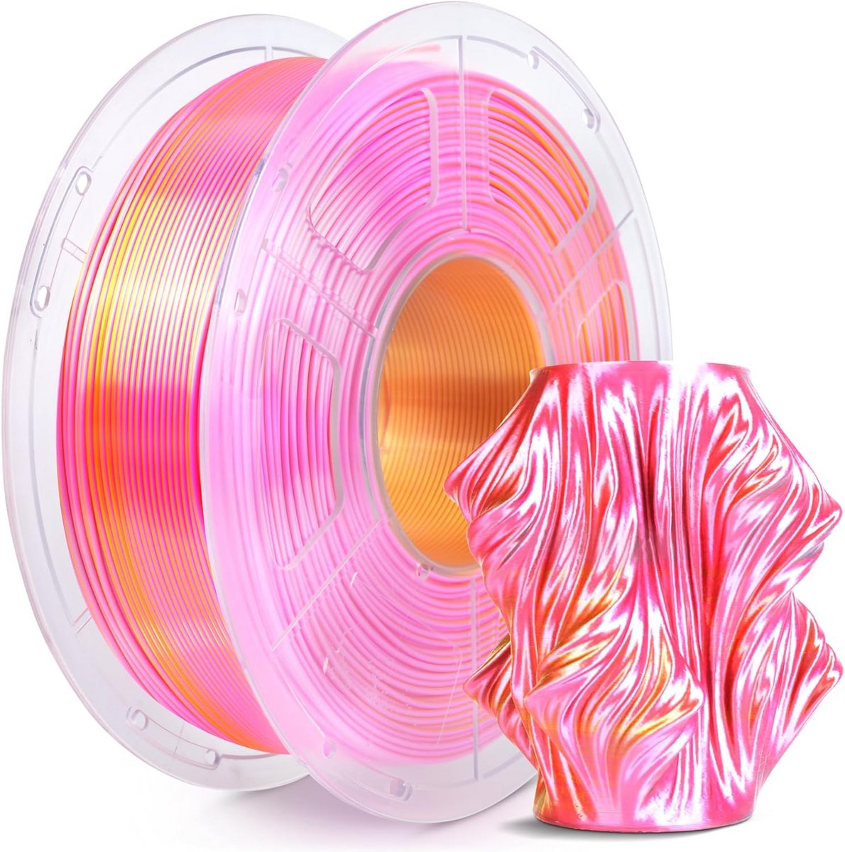 Glanzend Tweedekleurig PLA+ Filament 1.75mm - Zijdezacht Effect - 1kg Spoel
