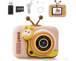 Cet appareil photo pour enfants est un appareil photo numérique HD 1080p doté d'un écran IPS de 2 pouces. Il comprend 28 cadres magiques intégrés et 3 jeux éducatifs pour développer la créativité des garçons et des filles de 3 à 10 ans. (Escargot)
