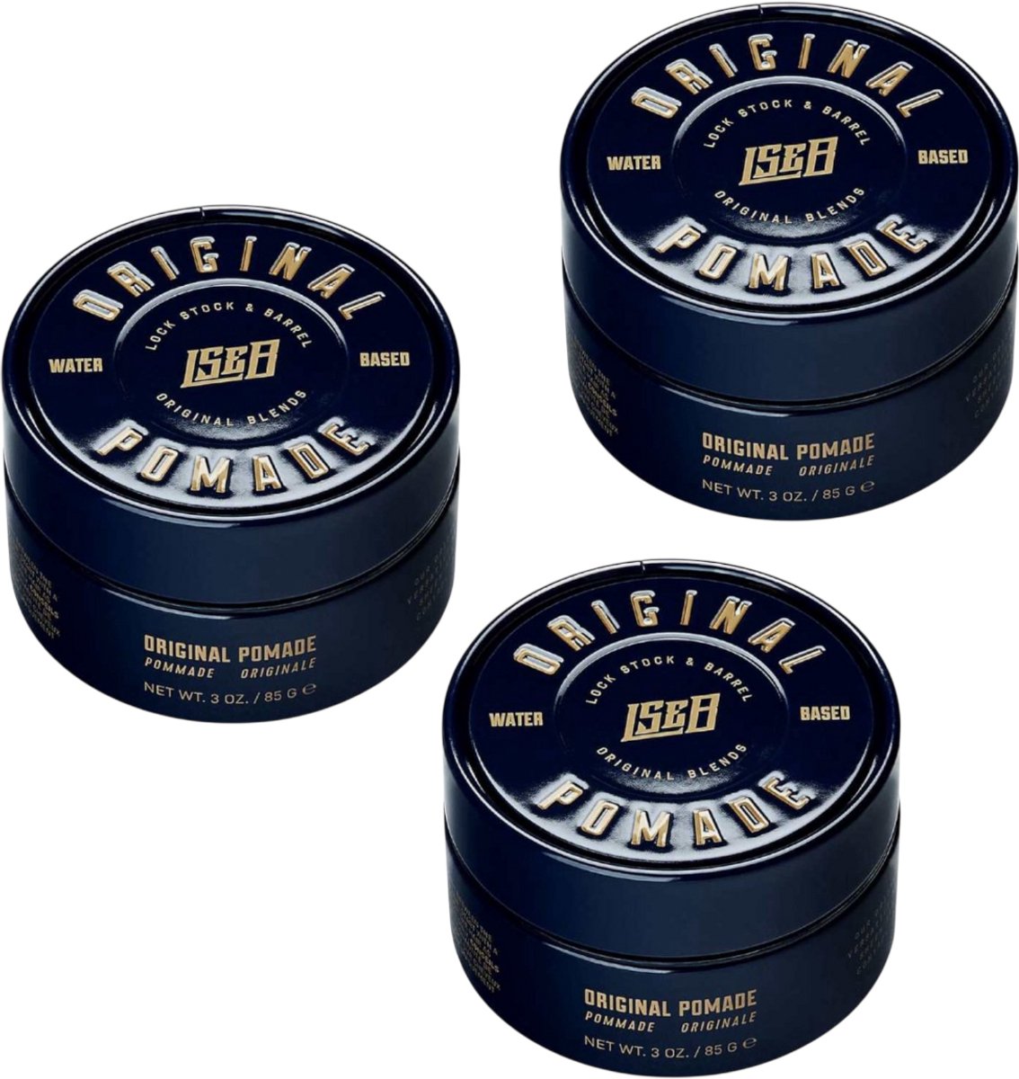 3 x LS&B Original Blends Original Pomade, 85 gram (Lock Stock & Barrel)