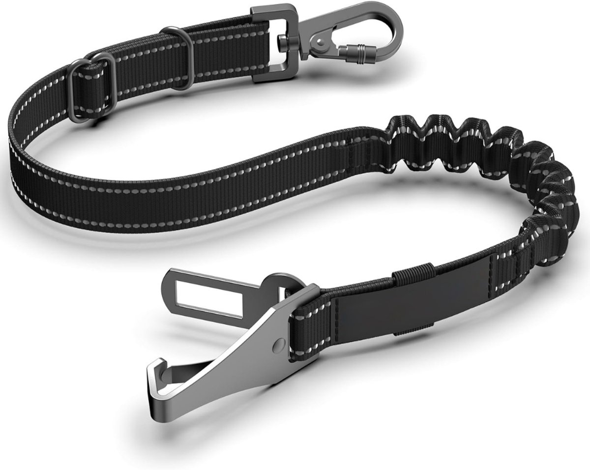 Octav8® Honden Autogordel - Hondenriem - Hondengordel - 80 centimeters - Nylon