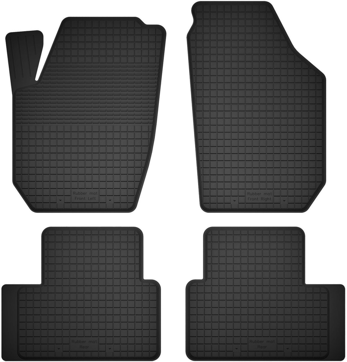 Wielganizator BasicProtect Serie - Universele Rubbermatten - 4-delige Set - Voor Volvo S80 II - Antislip - Weerbestendig