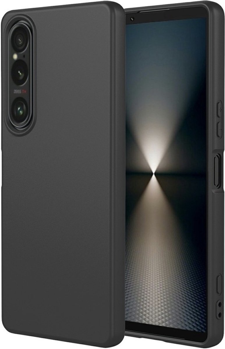 Hoesje geschikt voor Sony Xperia 1 VII - Phonesta Soft Silk Silicone Back Cover - Zwart
