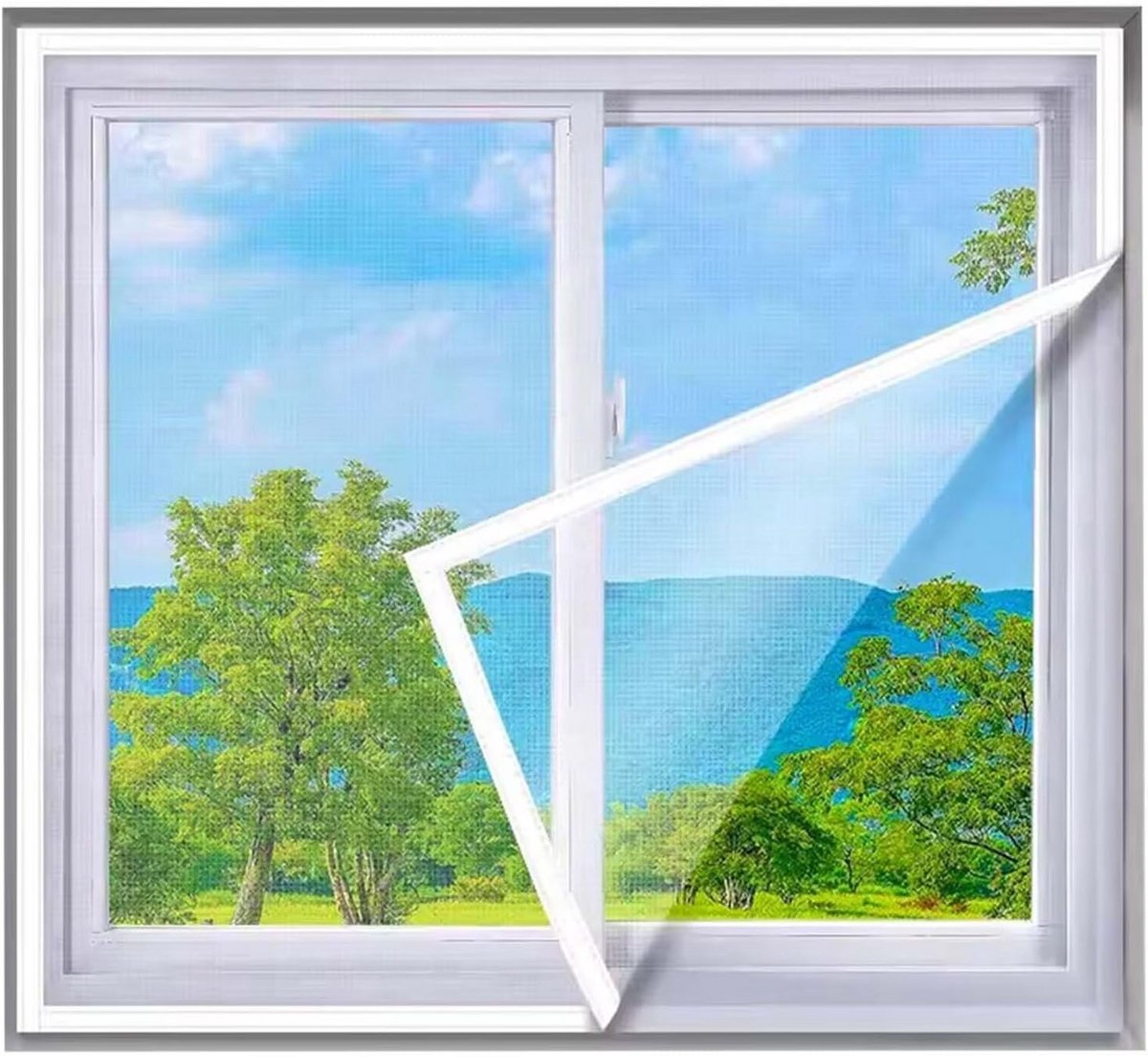 Vliegenhor voor Raam en Balkondeur - Eenvoudige Montage, Wasbaar Hor - 120x165cm