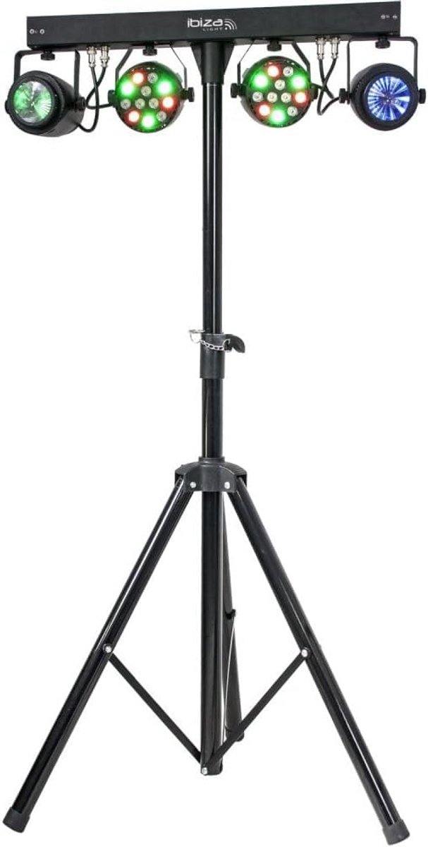 Professionele 4-in-1 LED Lichtset met Standaard voor DJ en Feesten